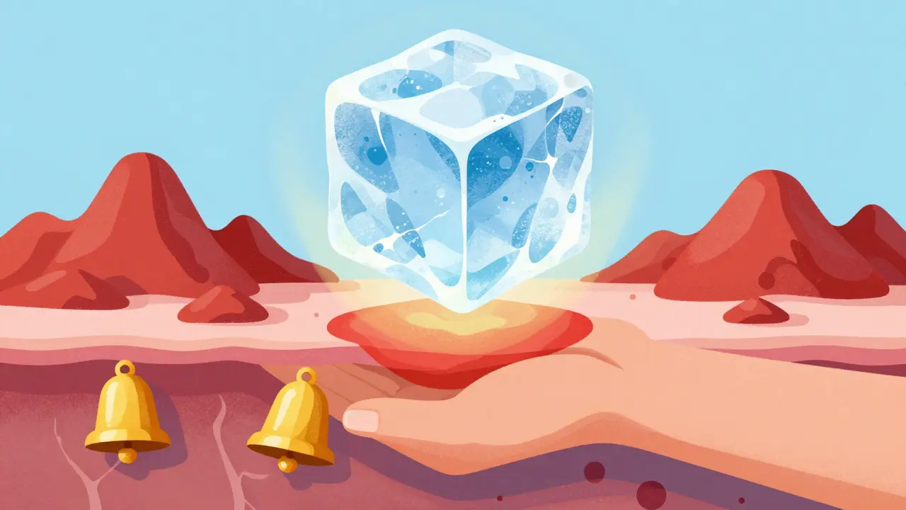 Conceptual illustration of ice cube test diagnosis